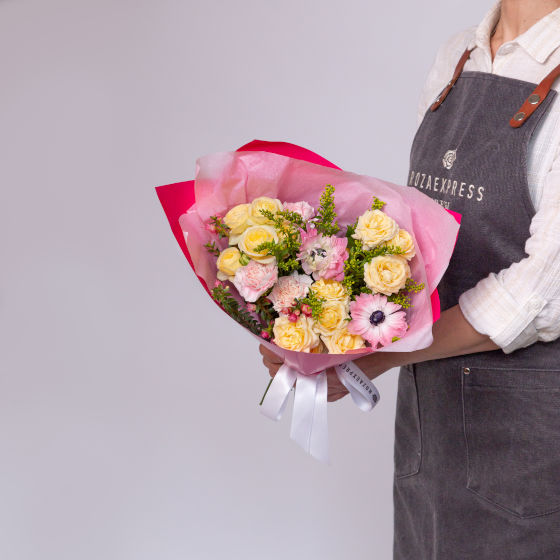 заказать букет Анемоны и солидаго