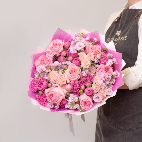 заказать букет Розы Пинк Охара и Бомбастик