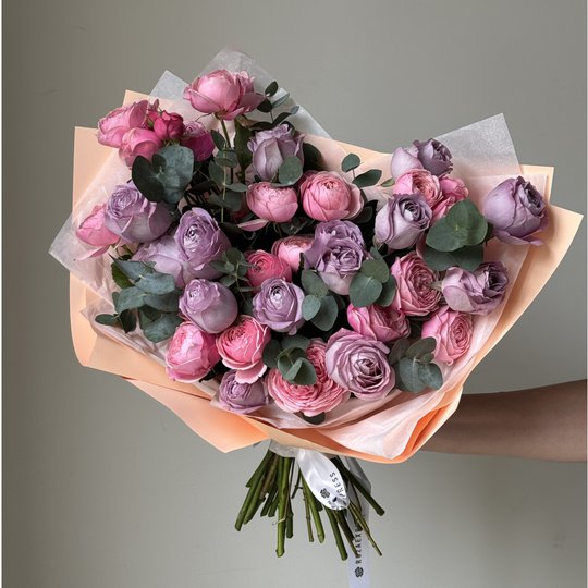 заказать букет Розы Лавандер Букет и розы Сильва Пинк