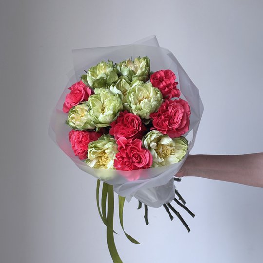  заказать букет Дуо роз Вегги и Кантри блю